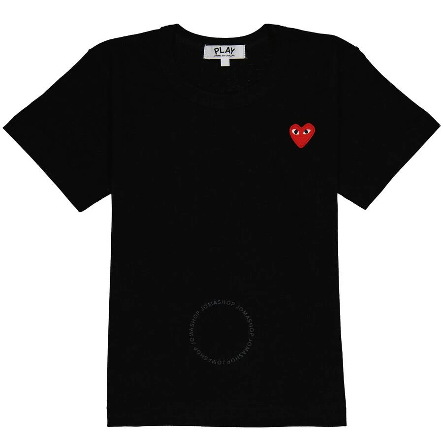 Comme des Garcons Kids Embroidered Red Heart Short-sleeve T-shirt In Black 1