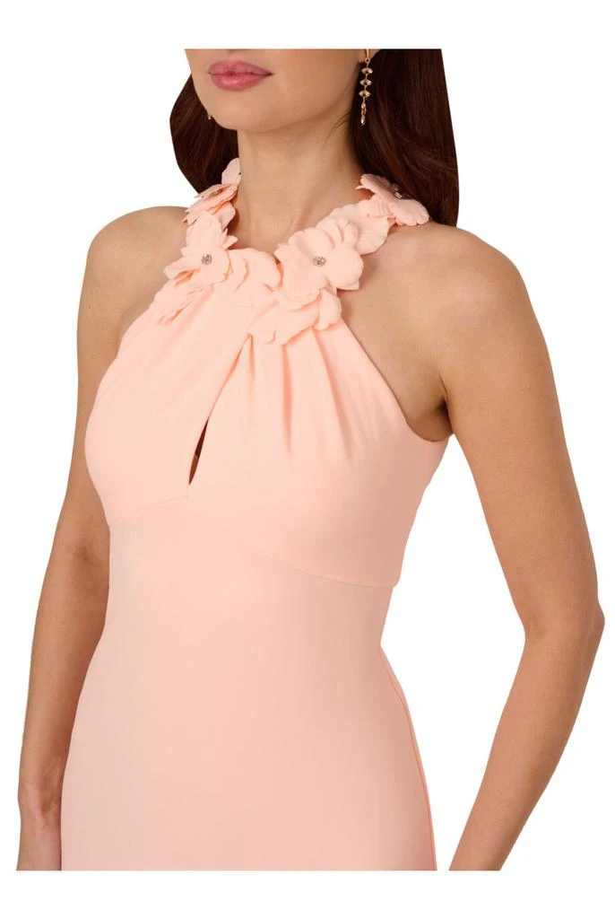 Adrianna Papell Rosette halter crepe gown 3