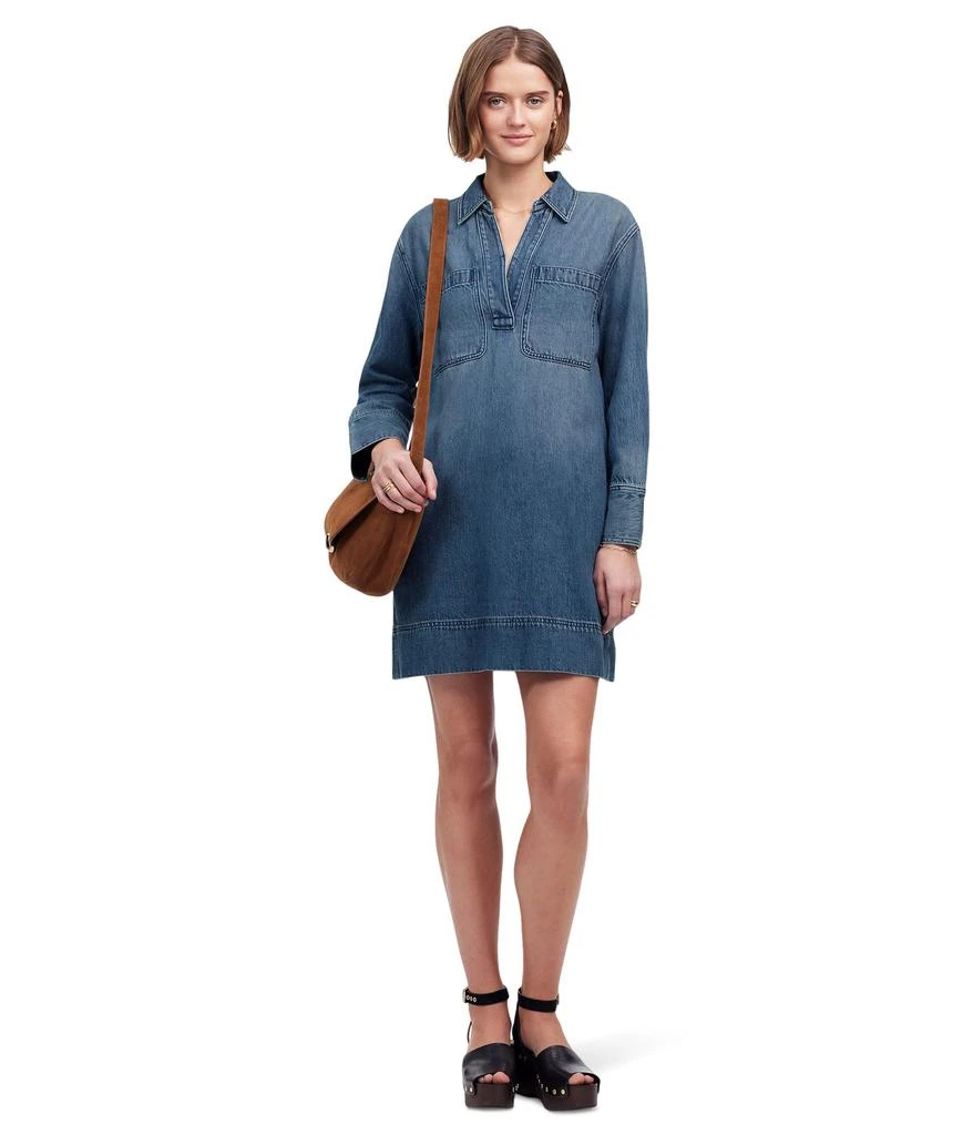 Long Sleeve Popover Mini Dress in Croswell  On Sale Now with Up to 70% Off  | Discover Exclusive Deals & Savings at BeyondStyle  Authentic Madewell  women|Women|clothing|zappos.com|dresses|long sleeve popover mini dress