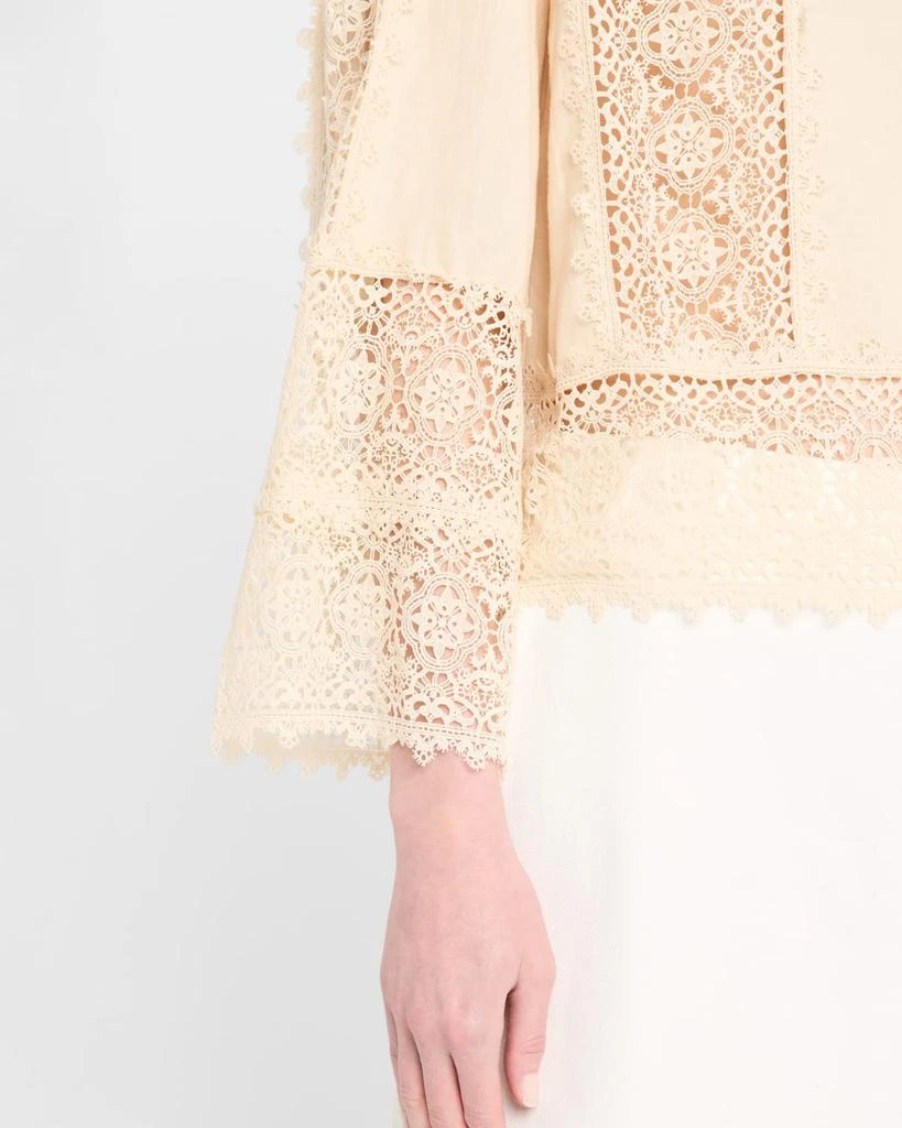 BY MALENE BIRGER Donna Lace Inset Linen-Cotton Blouse 5