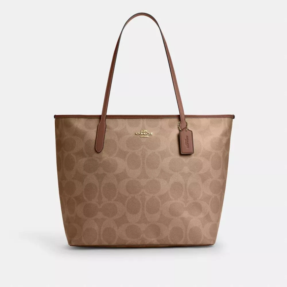 Coach Large City Tote Bag In Maxi Signature Canvas