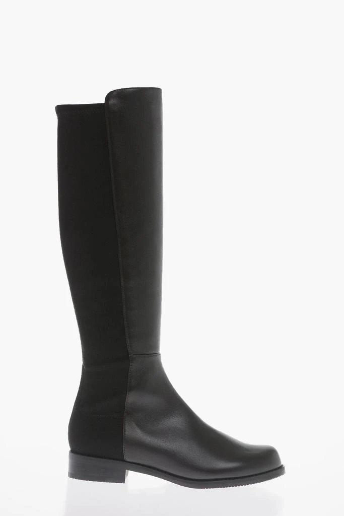 Stuart Weitzman Fabric And Leather Halfnhalf Pull-On Boots 3