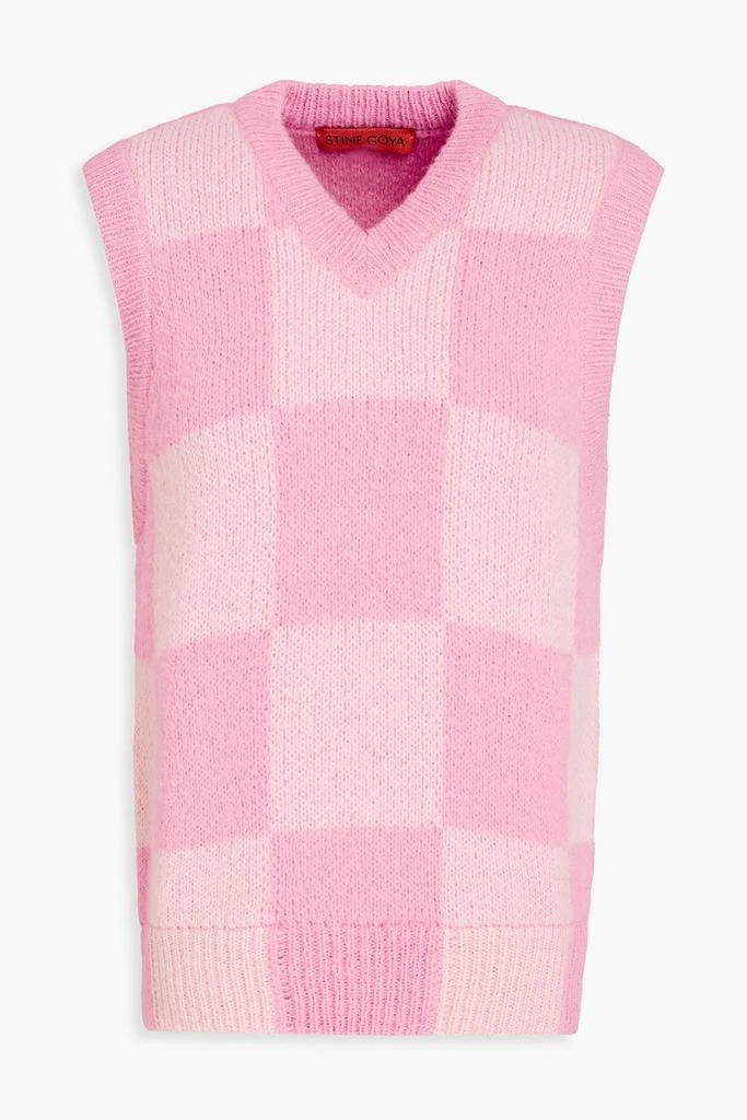 Stine Goya Checked jacquard-knit vest 1