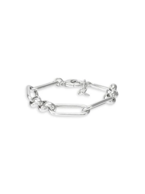 Saks Fifth Avenue Sterling Silver Paperclip & Rolo Link Chain Bracelet 1