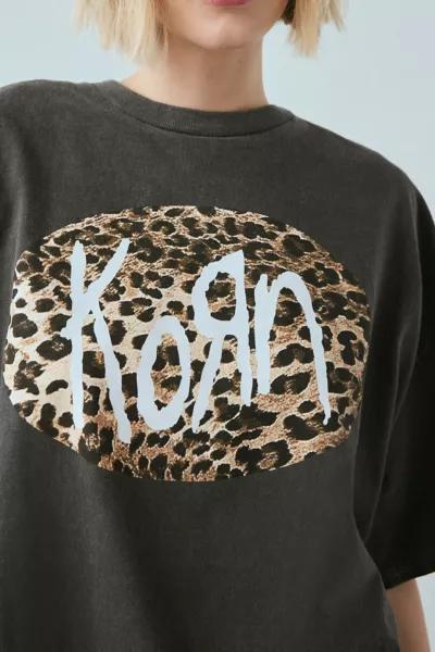 Urban Outfitters Korn Graphic Overdyed Slouchy Tee
