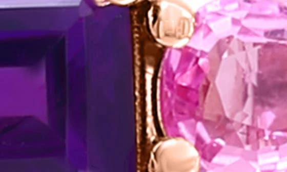 Effy 14K Rose Gold Amethyst & Pink Sapphire Stud Earrings 3