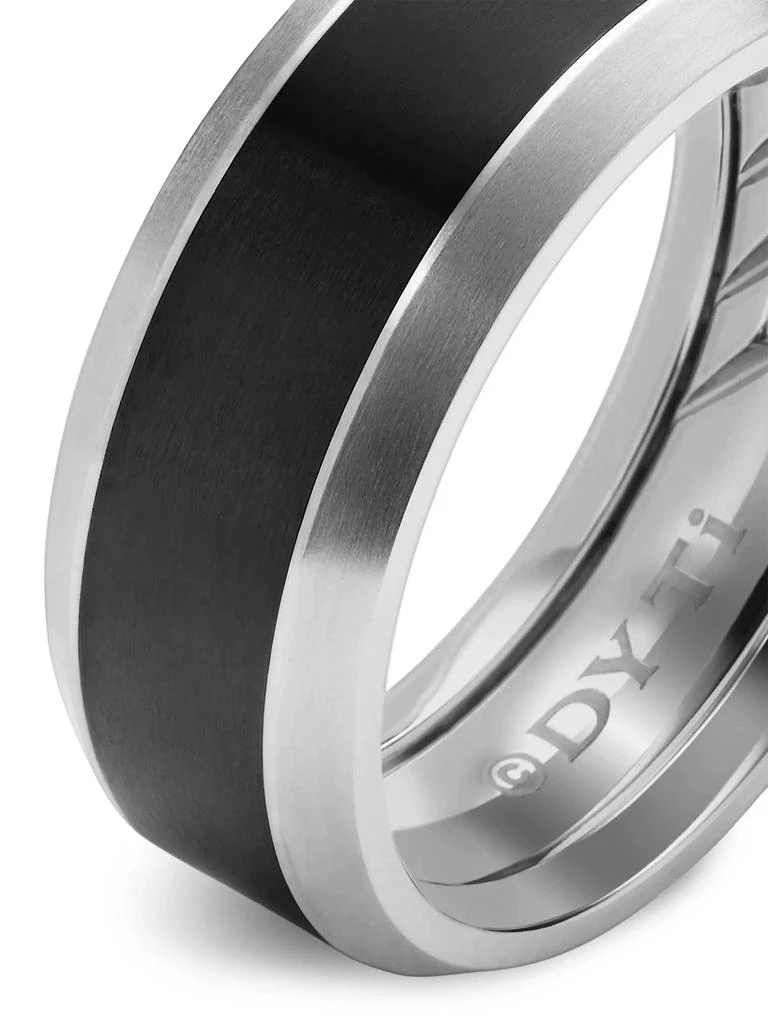 David Yurman Beveled Band Ring in Grey Titanium with Black Titanium 5