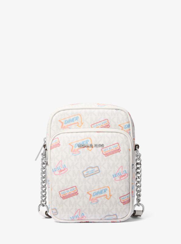 Michael Kors Jet Set Medium Printed Signature Logo Crossbody Bag