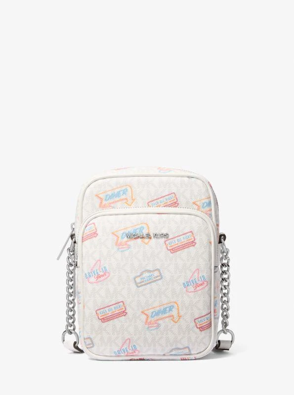 Michael Kors Jet Set Medium Printed Signature Logo Crossbody Bag 1