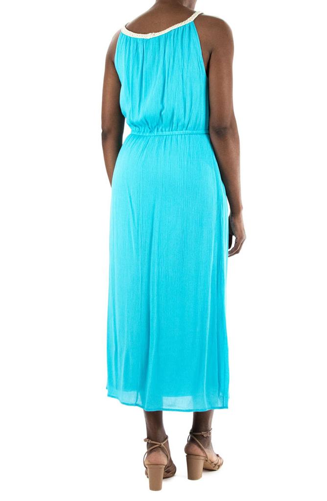 Nina Leonard Braided Neck Sleeveless Maxi Dress