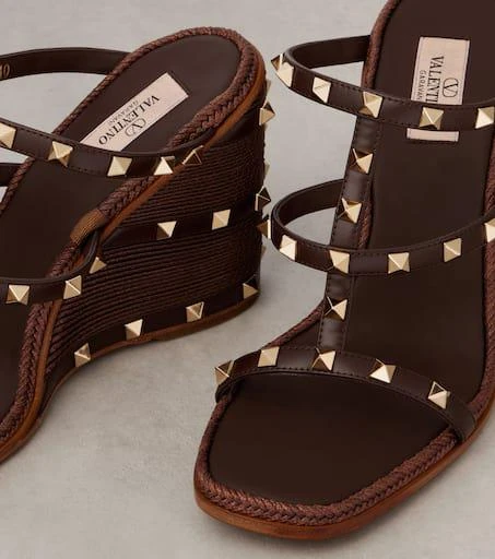 Valentino Rockstud leather wedge mules 5