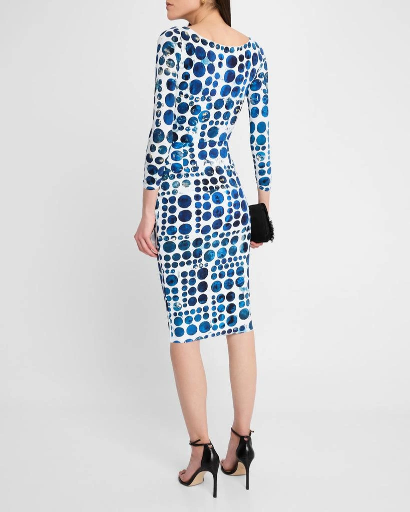 Chiara Boni Charisse Pleated Dot-Print Bodycon Dress 3