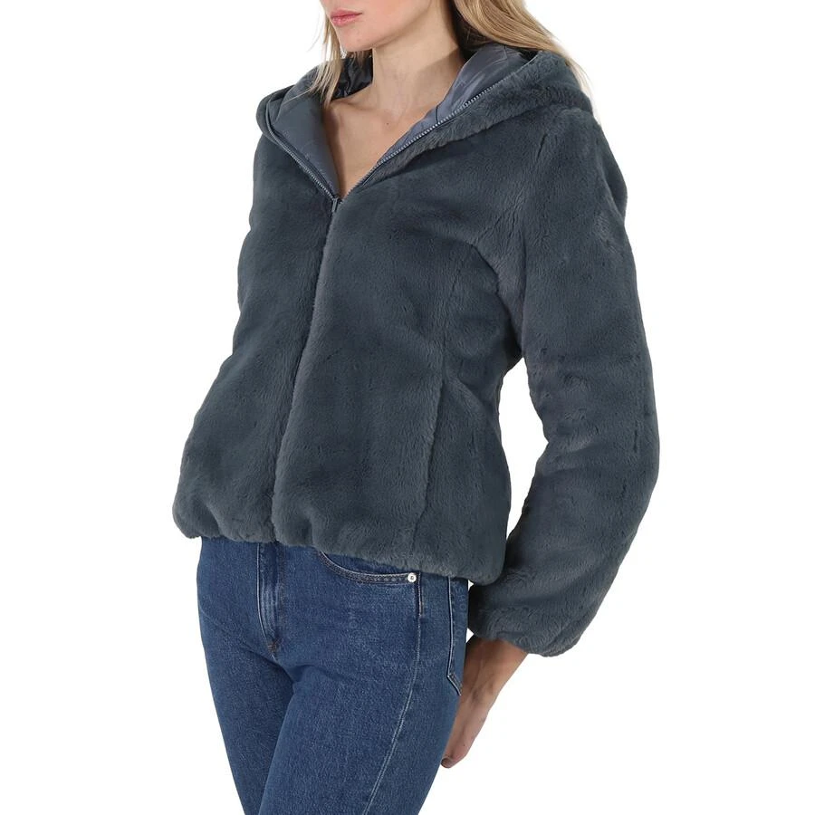 Save The Duck Open Box - Save The Duck Ash Blue Laila Faux Fur Reversible Hooded Jacket 3