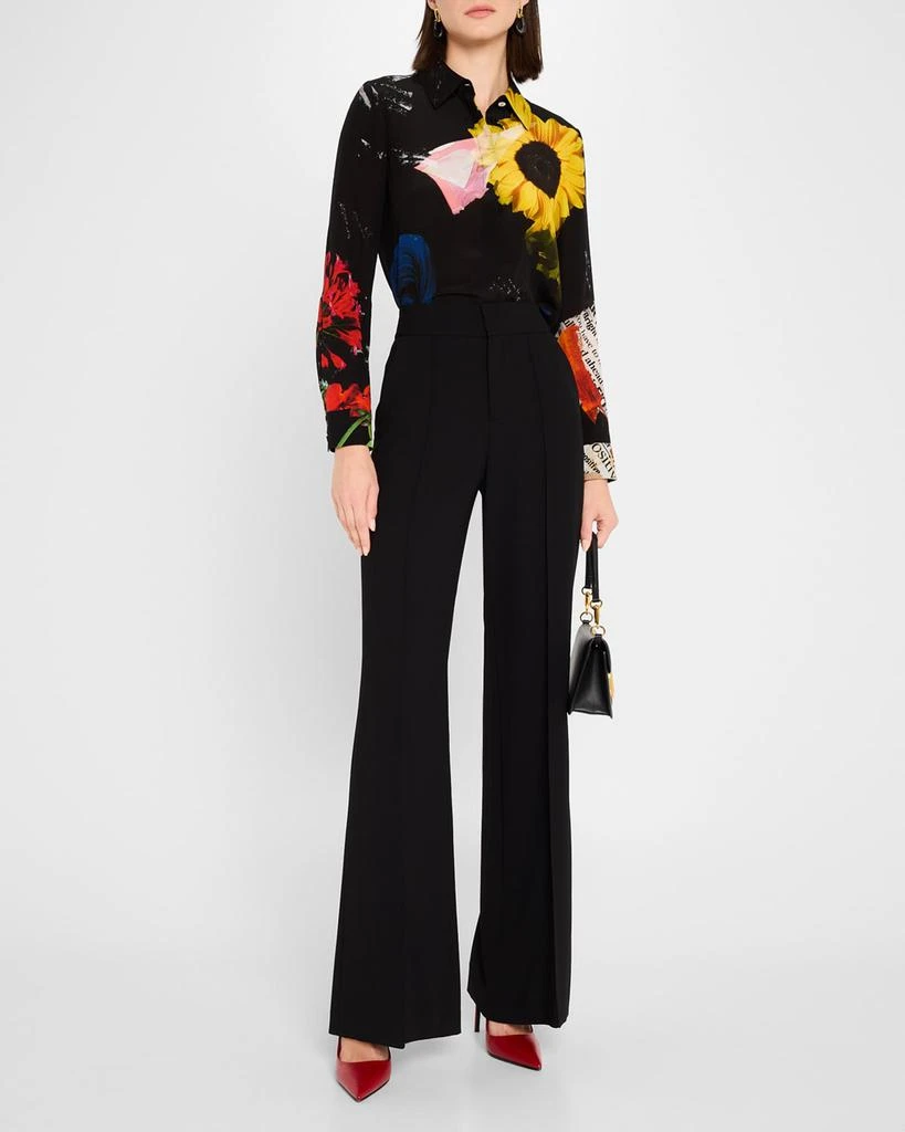 Alice + Olivia Azalea Floral Willa Placket Top 3