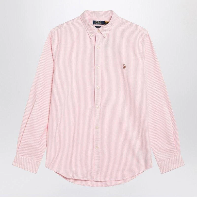 Ralph Lauren PINK/WHITE STRIPED OXFORD SHIRT SLIM-FIT 1