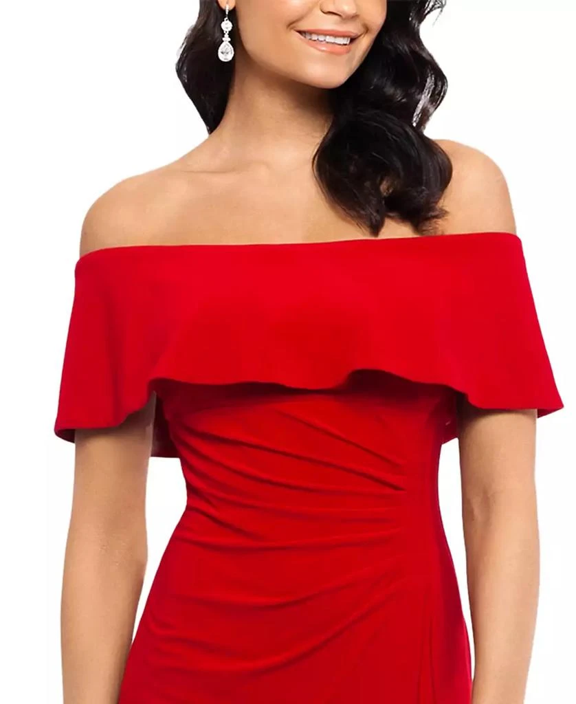 XSCAPE Ruffled Off-The-Shoulder Gown 3