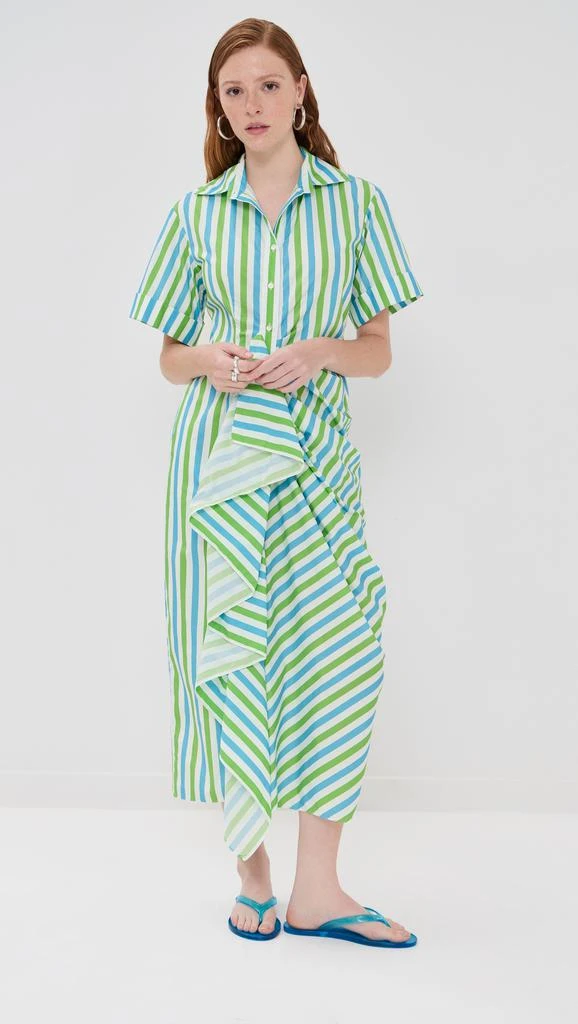 Rosie Assoulin Gathered Ruffle Shirt Dress 1