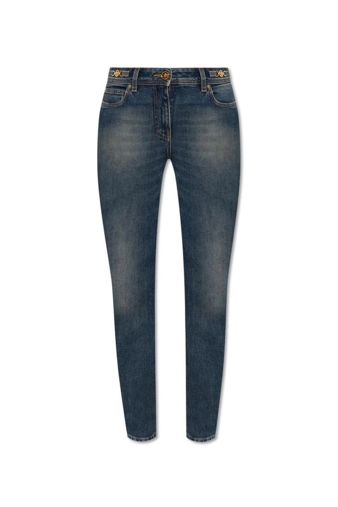 Versace Versace Logo-Patch Tapered Leg Jeans 1