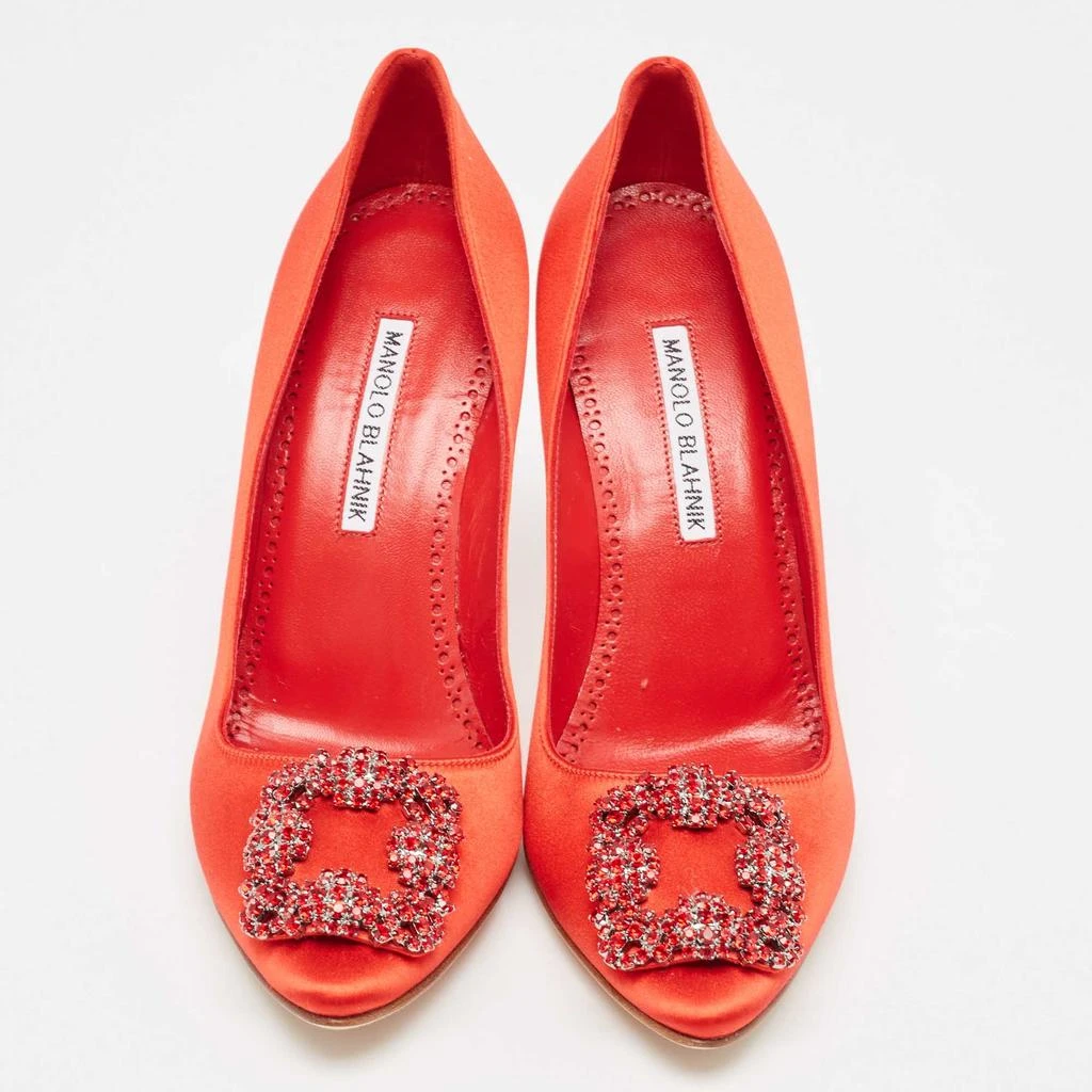 Manolo Blahnik Manolo Blahnik Red Satin Hangisi Pumps Size 38 3