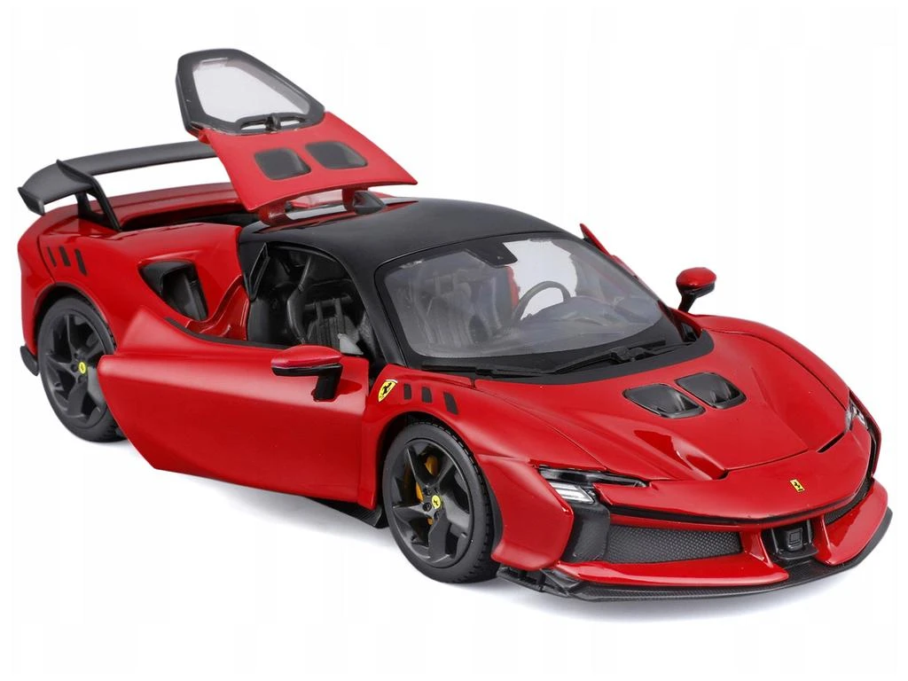 Bburago Ferrari SF90 XX Stradale Red with Black Top "Race and Play" Series 1/24 Diecast Model Car by 2