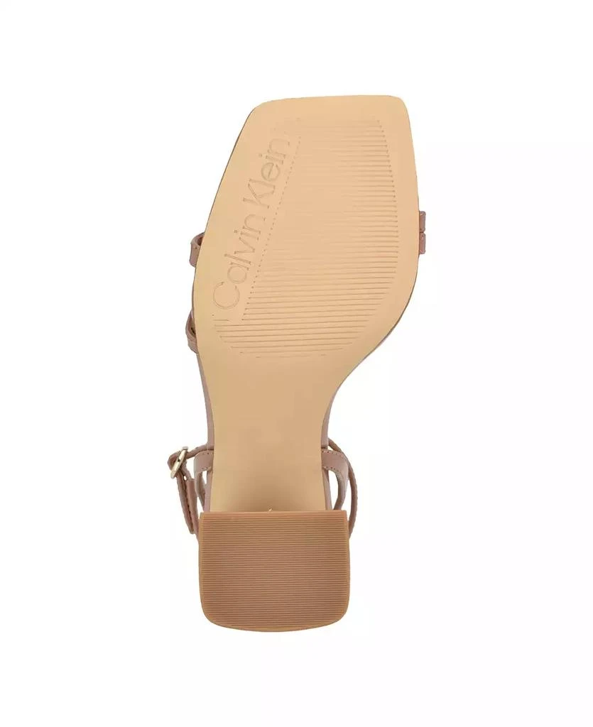 Calvin Klein Women's Sassa Block Heel Square Toe Dress Sandals 5