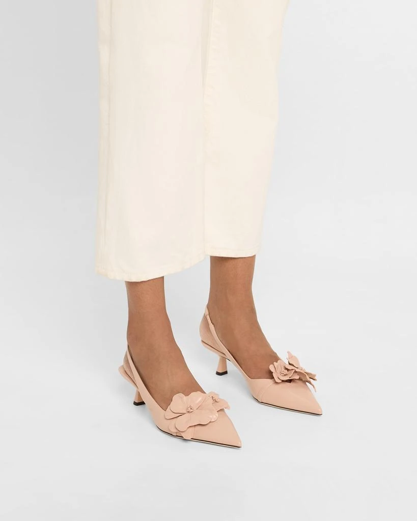 Jimmy Choo Amita Flowers Leather Slingback Pumps 2