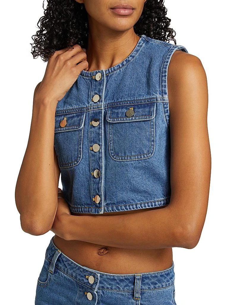 Ronny Kobo Guise Denim Crop Vest 6