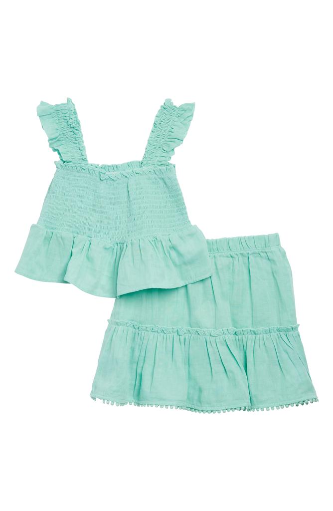 Peek Aren't You Curious Kids' Smocked Cotton Top & Skirt Set