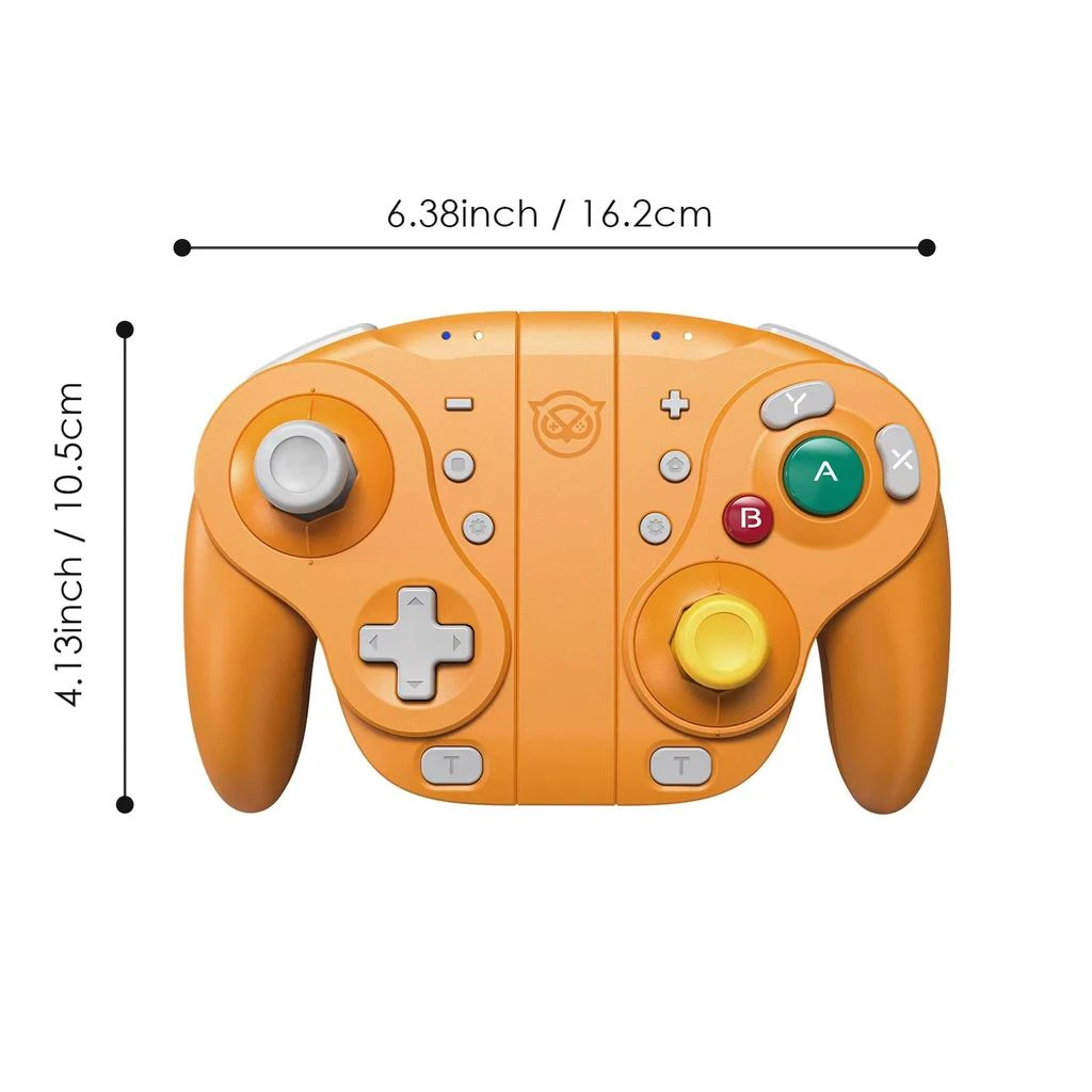 NYXI Wizard Wireless Game Controller with RGB Lighting for Nintendo Switch and PC - Orange Gamepad
