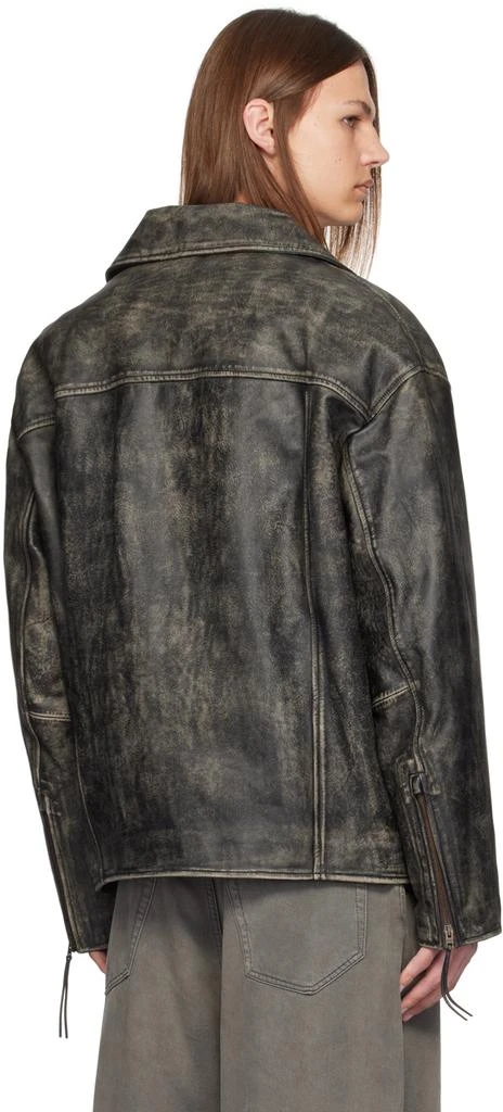 Acne Studios Black Faded Leather Jacket 3
