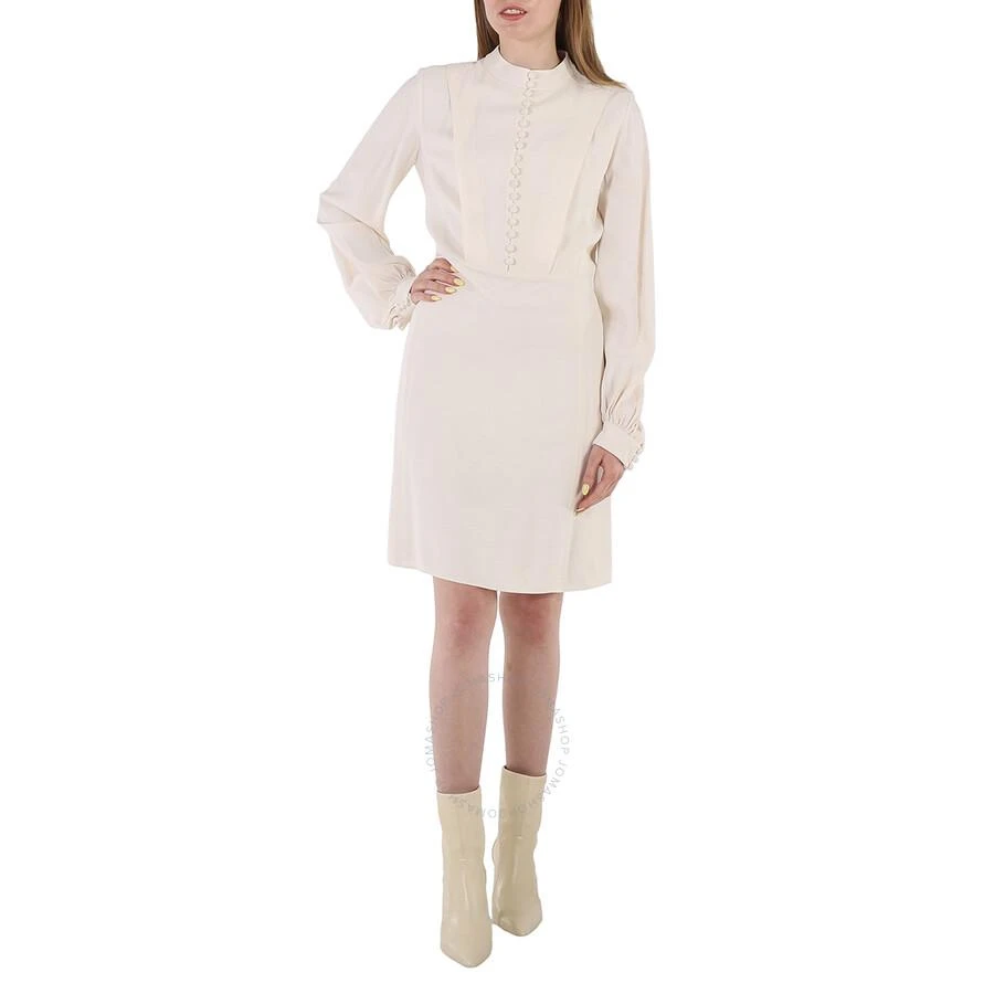 Chloé White Buttoned Long-sleeve Dress 1