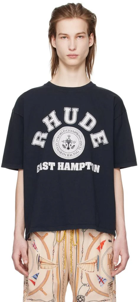 Rhude Black Hampton Catamaran T-Shirt 1