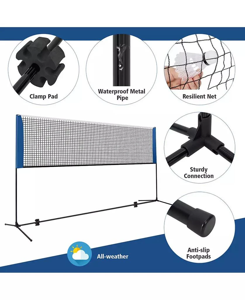 HONGGE 14 ft Adjustable Badminton Net Stand with Portable Carry Bag 7