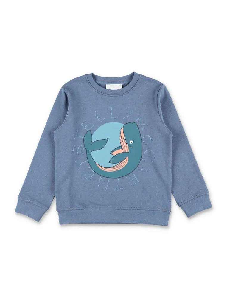 Stella McCartney Stella McCartney Kids Whale Printed Fleece Sweatshirt