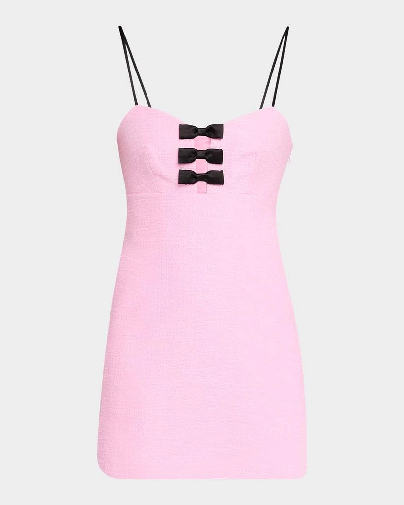 LOVESHACKFANCY Adelaide Tweed Bow Mini Dress 1