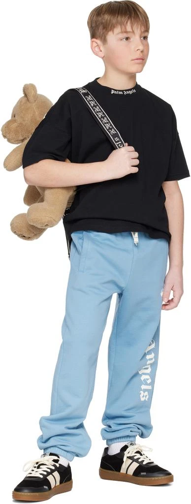 Palm Angels Kids Blue Classic Overlogo Sweatpants 4