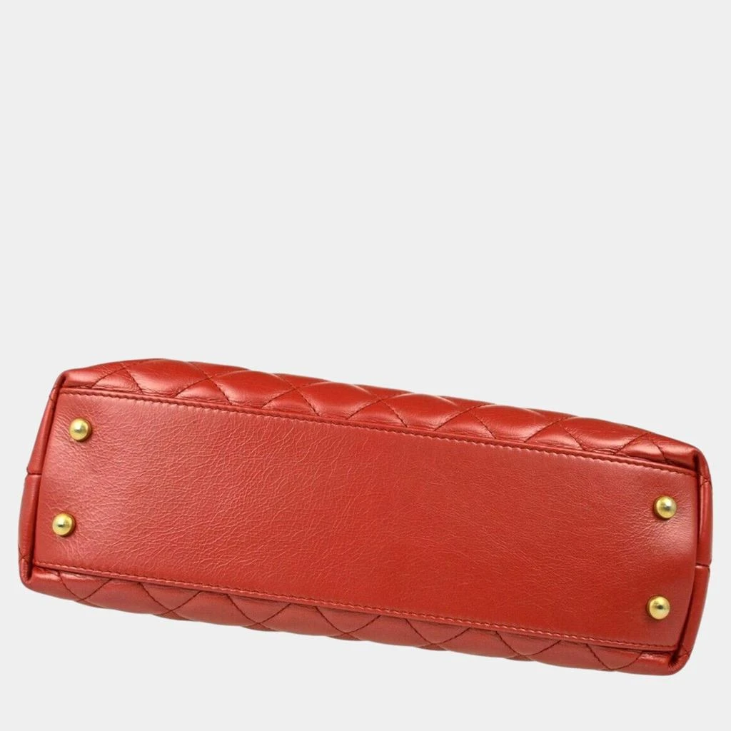 Chanel Chanel Red Lambskin Drawstring Tote Bag 3