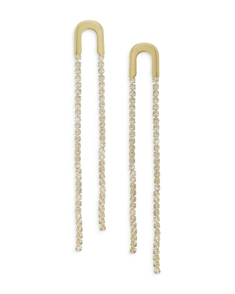 Ettika Jewelry Embellished Asymmetric Arch Drop Earrings in 18K Gold Plate 1