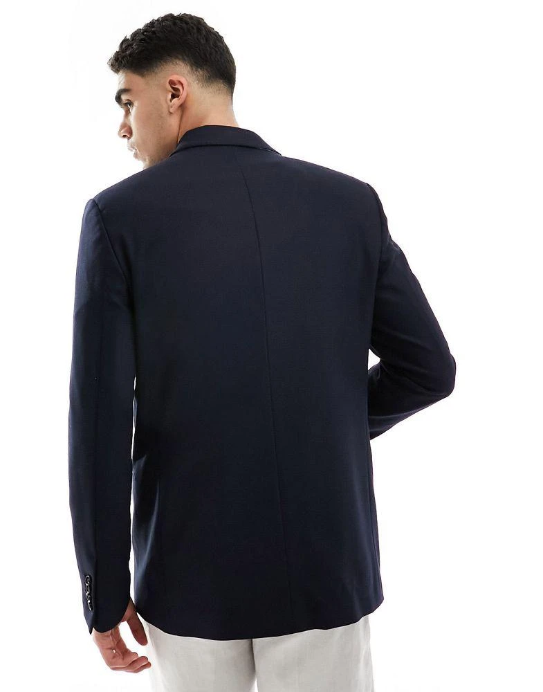 Tommy Hilfiger Tommy Hilfiger x Shawn Mendes flag logo double breasted blazer in navy 2