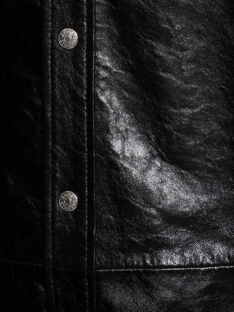 ACNE STUDIOS Letar Shiny Nappa Leather Shirt Jacket 3