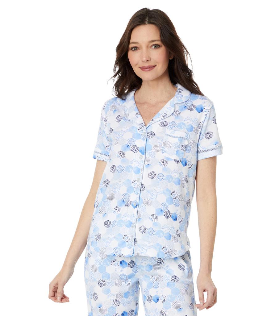 Karen Neuburger Hamptons Getaway Two-Piece Short Sleeve Girlfriend Long Pj Set