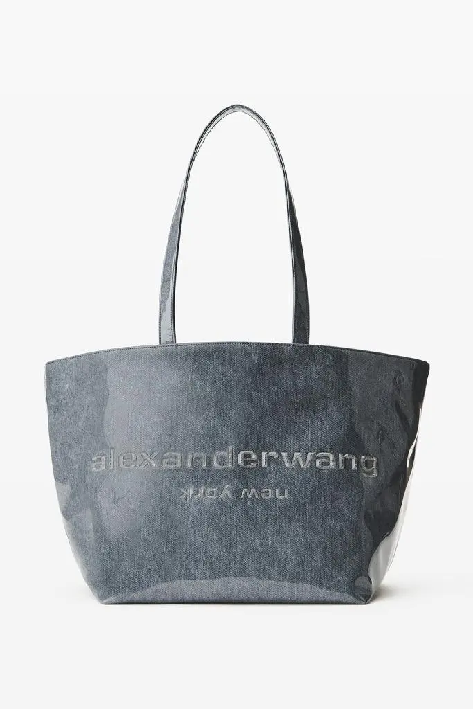 Alexander Wang Lacquered Denim Punch Large Tote