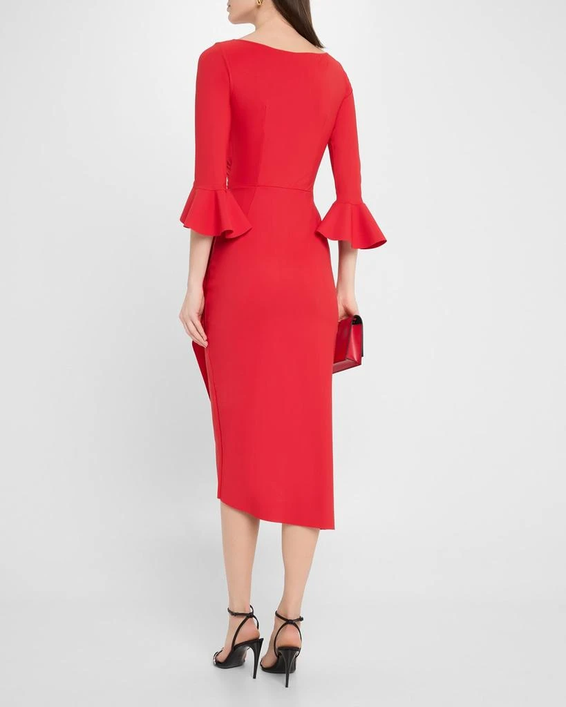 Chiara Boni Triwan Ruched Side-Drape Jersey Midi Dress 3