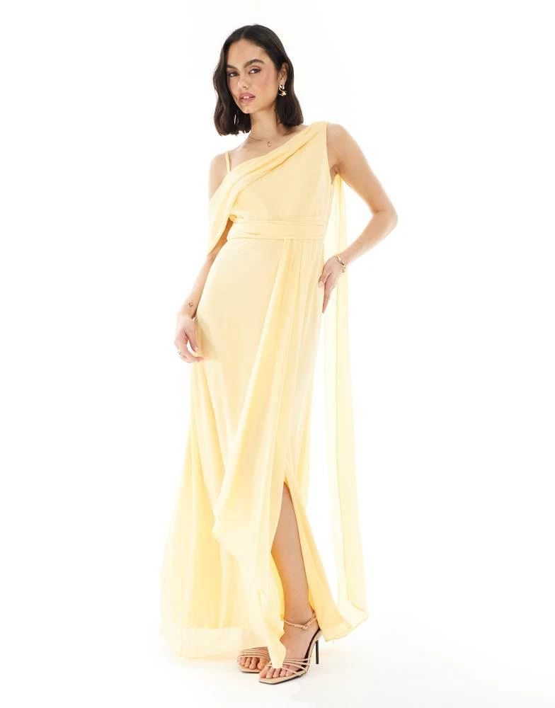 Lemon Asos One Sleeve Dress Shop TFNC Bridesmaid One Shoulder