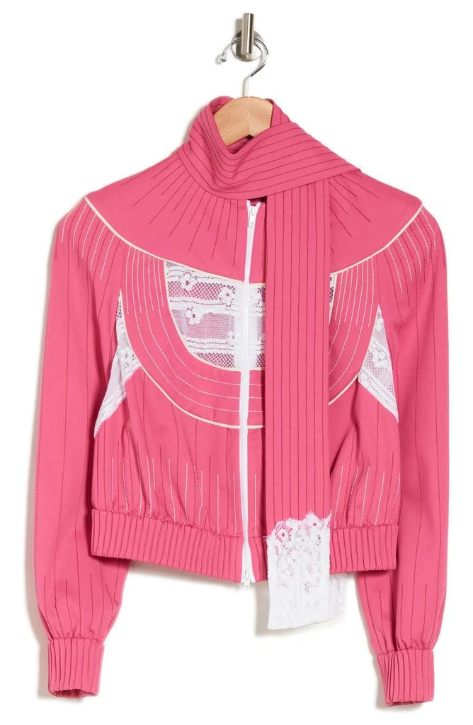 Valentino Lace Detail Scarf Collar Bomber Jacket 3