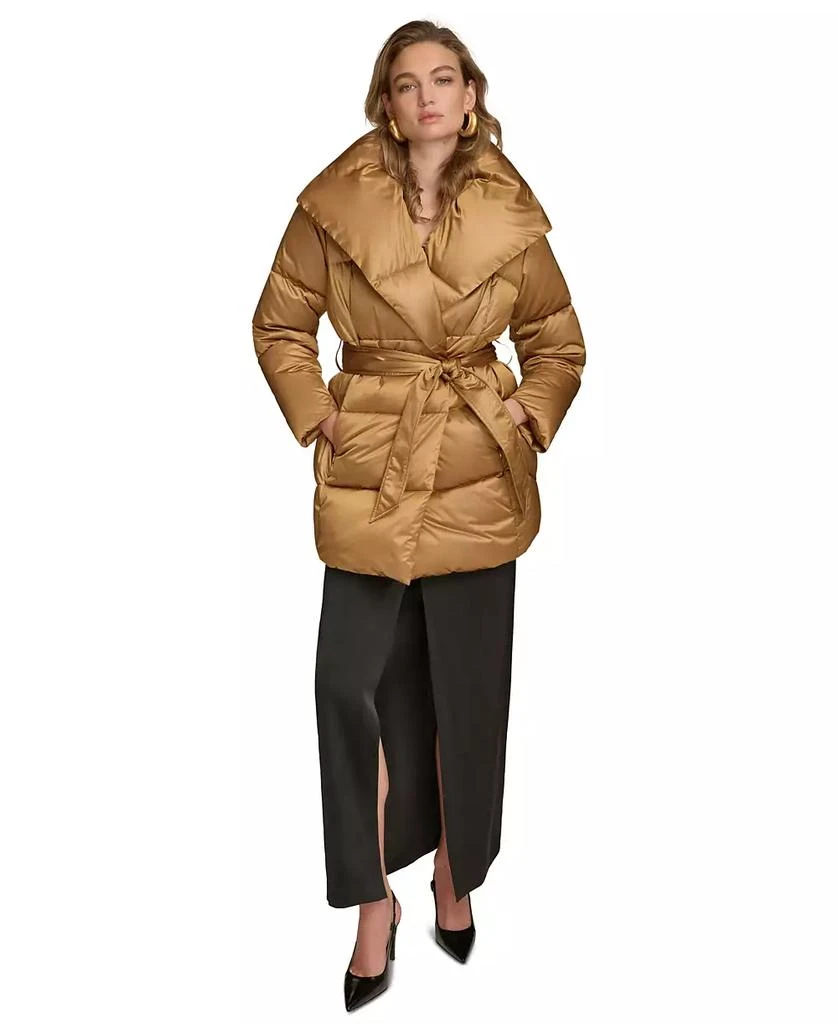 Donna Karan Women's Belted Wing-Collar Coat, Created for Macy's 6