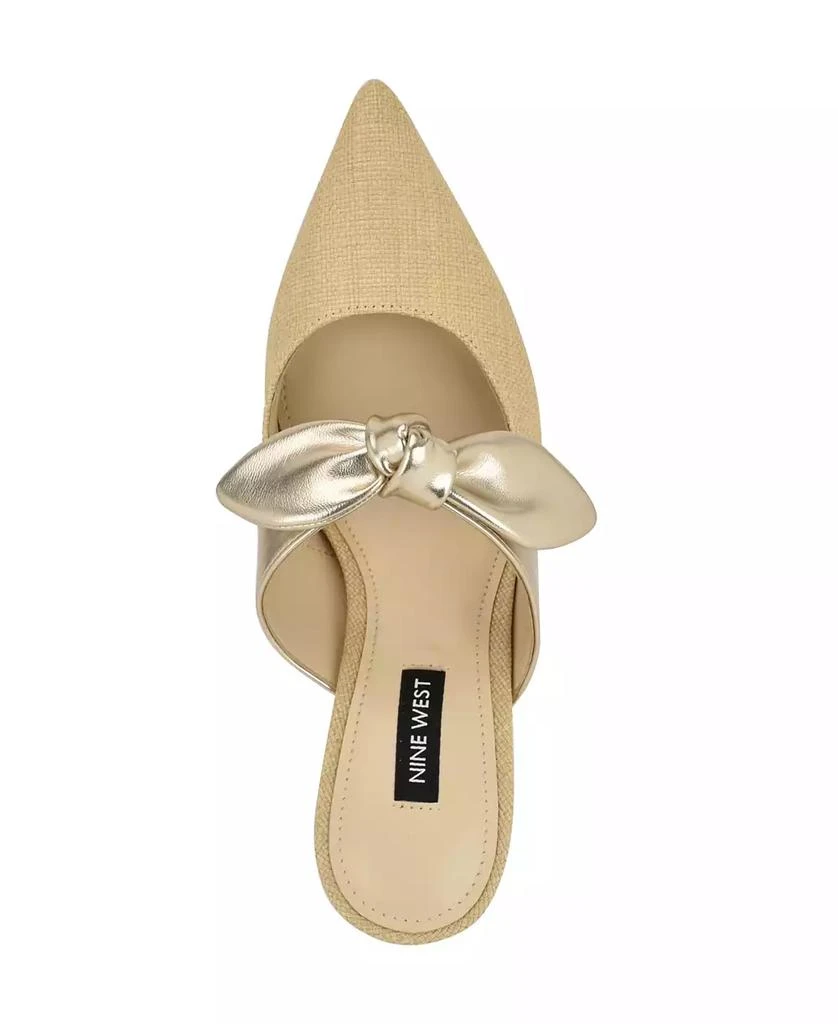 Nine West Women's Demmure Bow Strap Slip-On Stiletto Pumps 4
