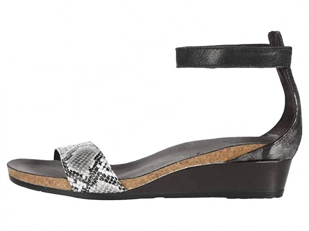 Naot Women's Pixie Cobra Leather Onyx Leather Wedge In Grey 3