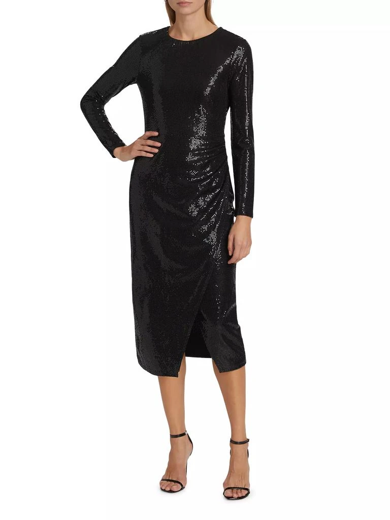 Michael Kors Sequined Shirred Jersey Cocktail Dress 3