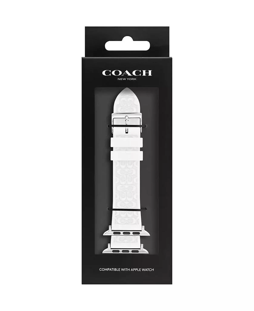 Coach White Silicone Strap 42/44/45mm Apple Watch Band 4